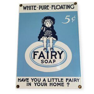 Vintage Fairy Soap Antique Metal Advertising Sign Collectible Wall Decor Home